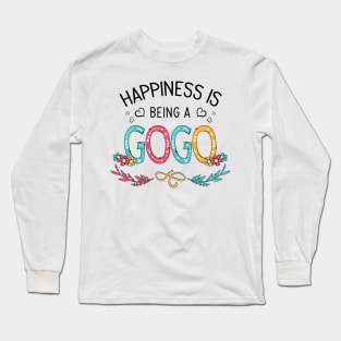 Happiness Is Being A Gogo Wildflowers Valentines Mothers Day Long Sleeve T-Shirt